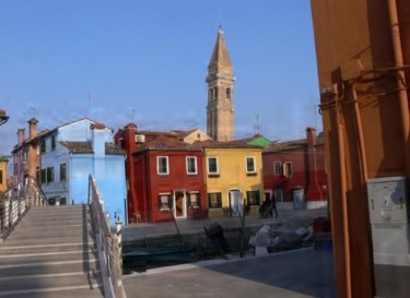 Photographie intitulée "placette dans Burano" par Roger Cornet, Œuvre d'art originale