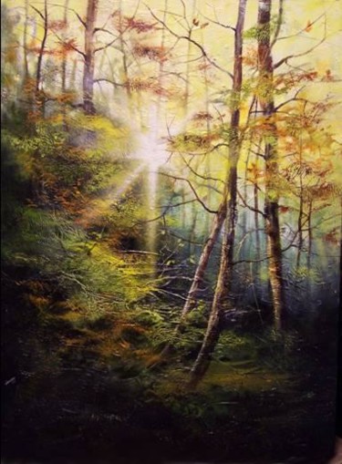 Painting titled "Enchanted Forest" by Ryan Carver, Original Artwork