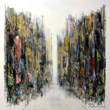 Malerei mit dem Titel "Jungle city" von Richard Dubure, Original-Kunstwerk, Öl