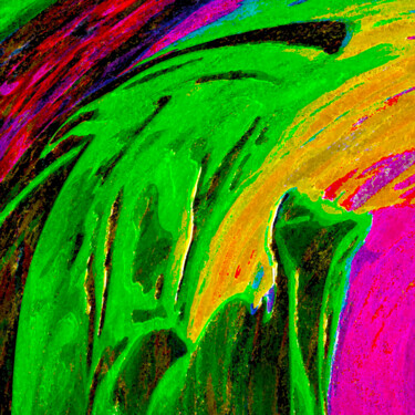 Digitale Kunst mit dem Titel "Kleiner, grüner, hu…" von Rea Schenk, Original-Kunstwerk, Digitale Malerei