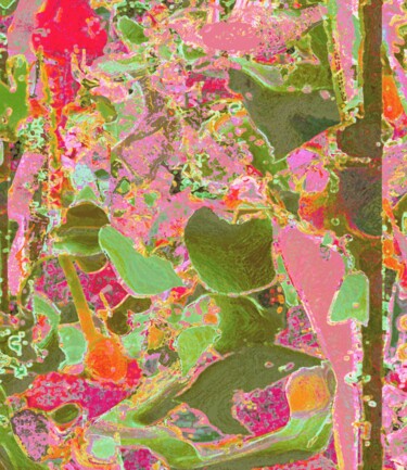 Druckgrafik mit dem Titel "Von Blumen und Vöge…" von Rea Schenk, Original-Kunstwerk, 2D digitale Arbeit