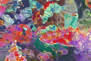 Digitale Kunst mit dem Titel "Faszination der Seen" von Rea Schenk, Original-Kunstwerk, Digitale Collage