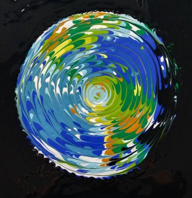 Картина под названием "Trouble Earth" - Reba, Подлинное произведение искусства, Акрил Установлен на Деревянная рама для носи…