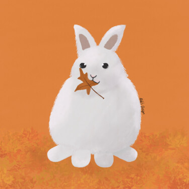 Digital Arts titled "Fall Bunny" by Rebbs Design, Original Artwork, Digital Painting