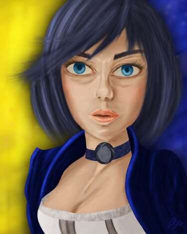 Digital Arts titled "elizabeth" by Rebeca Granda, Original Artwork, Digital Painting