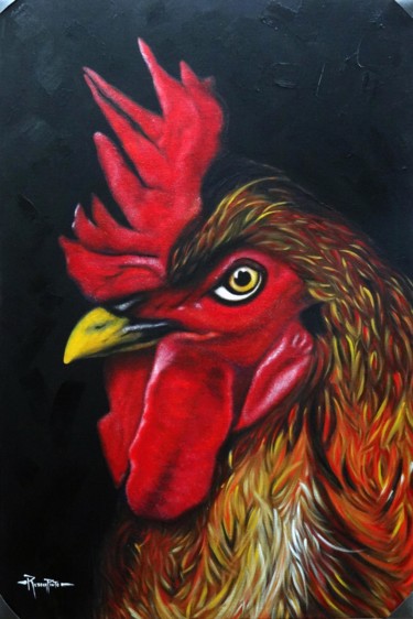 Pintura titulada "Rooster" por Rebeca Pinto Bottone, Obra de arte original, Acrílico