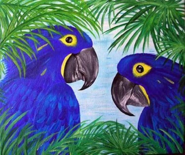 Painting titled "Blue love" by Rebecca, Original Artwork