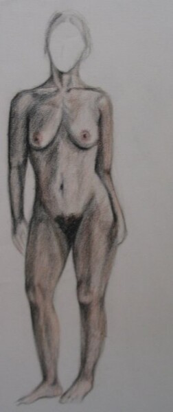 Painting titled "naked woman standing" by Rebecca Both, Original Artwork, Oil