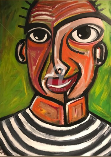 Painting titled "HELLO 2 PICASSO" by Rebecca Hirtes, Original Artwork, Acrylic