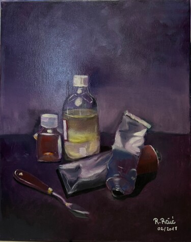 Painting titled "Painting stuff" by Rebecca Raïc Soria, Original Artwork, Oil