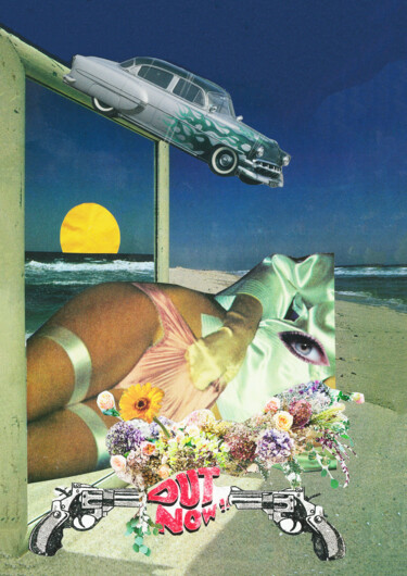 Collages titulada "SABLE CHAUD ET MÉTA…" por Rebecca Touati, Obra de arte original, Collages