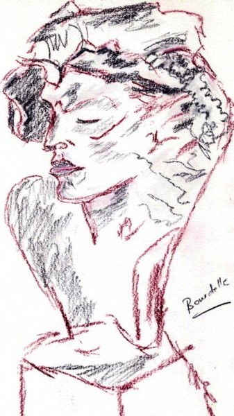 Dibujo titulada "Bourdelle" por Rebecca Behar, Obra de arte original