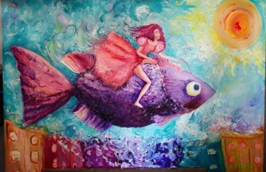 Картина под названием "Fishes also have dr…" - Rebeka, Подлинное произведение искусства, Другой