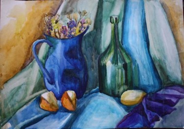 Картина под названием "Still blue" - Rebeka, Подлинное произведение искусства