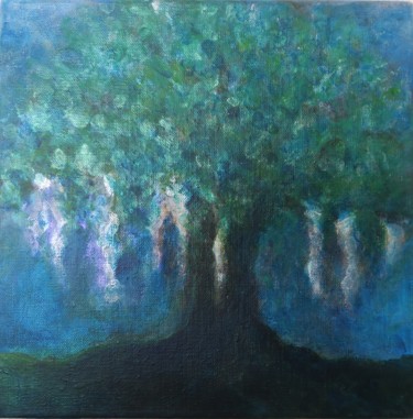 Malerei mit dem Titel "heiliger Baum, Sher…" von Rebekka Lüthi, Original-Kunstwerk, Acryl