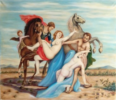 Pintura titulada "El rapto de las hij…" por R. Navarro, Obra de arte original, Oleo