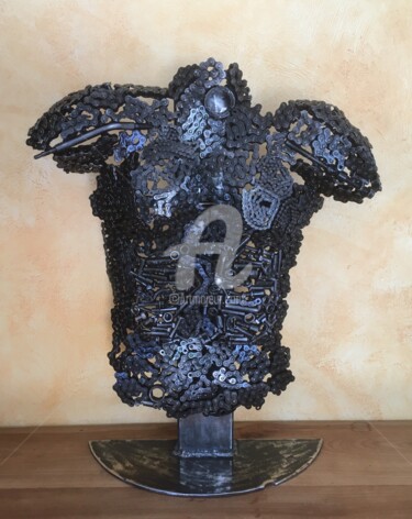 Escultura titulada "demi buste homme mu…" por Recyclage Design - Réanimateur D'Objets , Obra de arte original, Metales