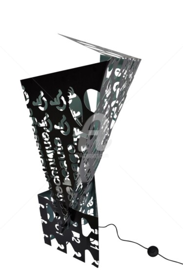 Design mit dem Titel "Art N°37 Lampe indu…" von Recyclage Design - Réanimateur D'Objets , Original-Kunstwerk, Objekte