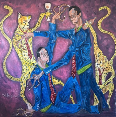 Pittura intitolato "imbroglio" da Reda Kanzaoui, Opera d'arte originale, Olio