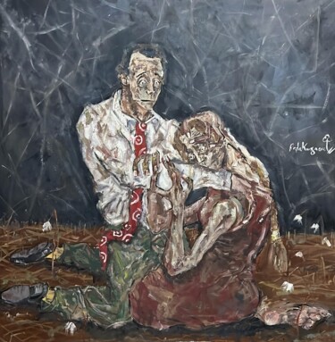 Peinture intitulée "Separation" par Reda Kanzaoui, Œuvre d'art originale, Huile