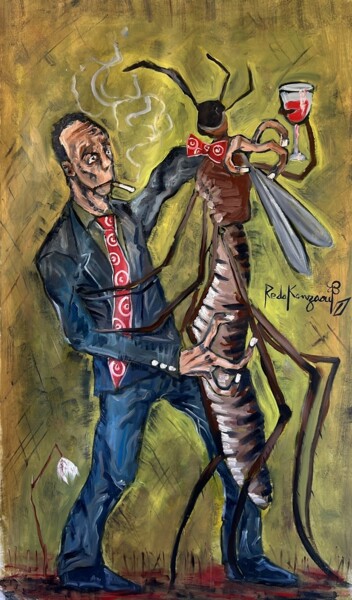 Pintura intitulada "Dance with mosquito…" por Reda Kanzaoui, Obras de arte originais, Óleo