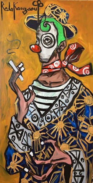 Peinture intitulée "clown" par Reda Kanzaoui, Œuvre d'art originale, Acrylique