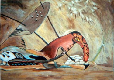 Peinture intitulée "La folle avoine" par Benidiri Redha, Œuvre d'art originale