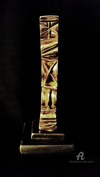 Скульптура под названием "TOTEM 1" - Redha Skander, Подлинное произведение искусства, Бронза