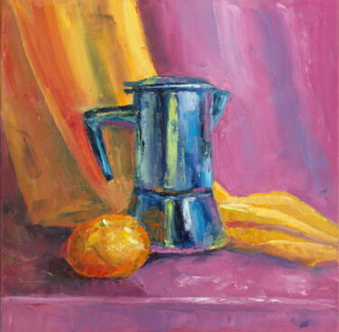 Painting titled "Still life with tan…" by Katerina Zhuchenko (RedHeadKat), Original Artwork, Oil