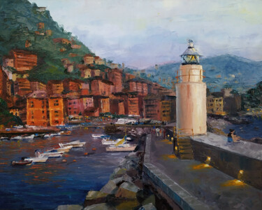 Pintura intitulada "Liguria, Italy" por Katerina Zhuchenko (RedHeadKat), Obras de arte originais, Óleo