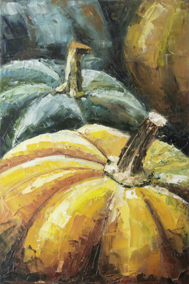 Ζωγραφική με τίτλο "Pumpkins" από Katerina Zhuchenko (RedHeadKat), Αυθεντικά έργα τέχνης, Λάδι