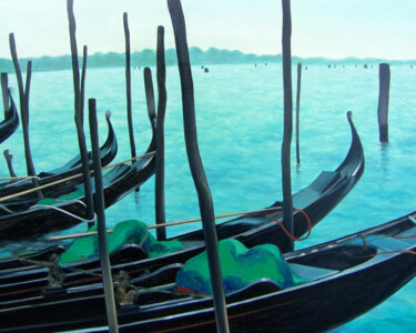 Peinture intitulée "VENEZIA" par Redi Casarsa, Œuvre d'art originale, Huile Monté sur Panneau de bois