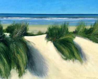 Schilderij getiteld "SPIAGGIA DI BRAY" door Redi Casarsa, Origineel Kunstwerk, Olie Gemonteerd op Houten paneel