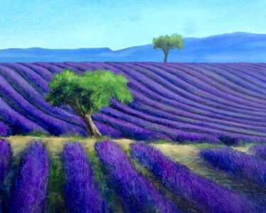 Painting titled "PAESAGGIO PROVENZALE" by Redi Casarsa, Original Artwork, Oil Mounted on Wood Panel