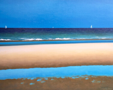 Painting titled "MARE ADRIATICO" by Redi Casarsa, Original Artwork, Oil Mounted on Wood Panel