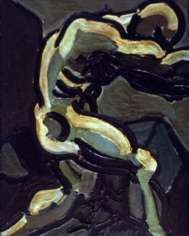 Pittura intitolato "LO SCHIAVO" da Redi Casarsa, Opera d'arte originale, Olio Montato su Pannello di legno
