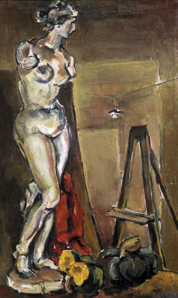 Pittura intitolato "VENERE E ZUCCHE" da Redi Casarsa, Opera d'arte originale, Olio Montato su Pannello di legno
