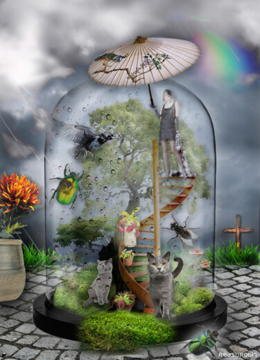 Digital Arts titled "Little Garden" by Karine Garelli (Reds Robin), Original Artwork, Photo Montage