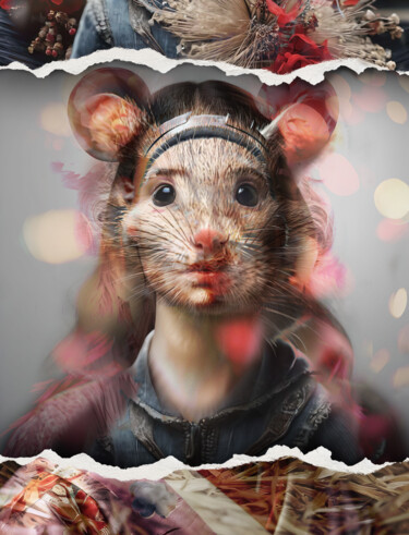 Arts numériques intitulée "Rat'Girl" par Karine Garelli (Reds Robin), Œuvre d'art originale, Image générée par l'IA