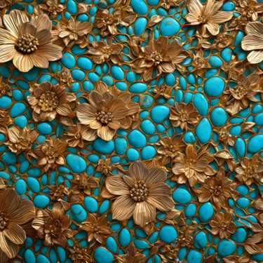 Arts numériques intitulée "Flowers Texture 🌸🌷🌼🥀" par Karine Garelli (Reds Robin), Œuvre d'art originale, Image générée par l…