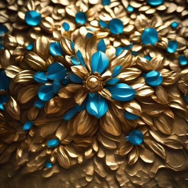 Digital Arts titled "Flowers Texture 🌸🌷" by Karine Garelli (Reds Robin), Original Artwork, AI generated image