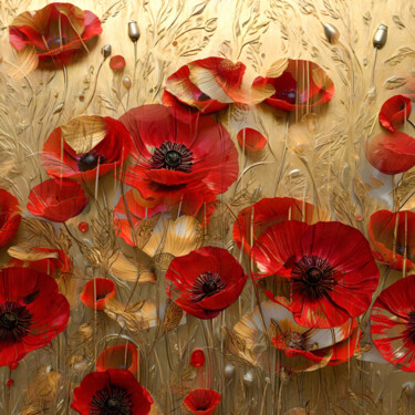 Arts numériques intitulée "Flowers Texture 🌸🌼🥀" par Karine Garelli (Reds Robin), Œuvre d'art originale, Photo montage