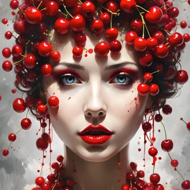 Digital Arts titled "Cerise" by Karine Garelli (Reds Robin), Original Artwork, AI generated image
