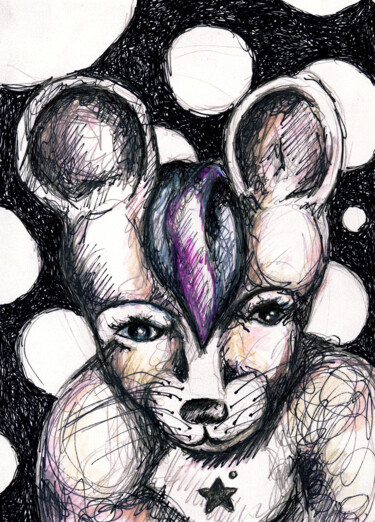 Drawing titled "Ratboy" by Karine Garelli (Reds Robin), Original Artwork, Marker