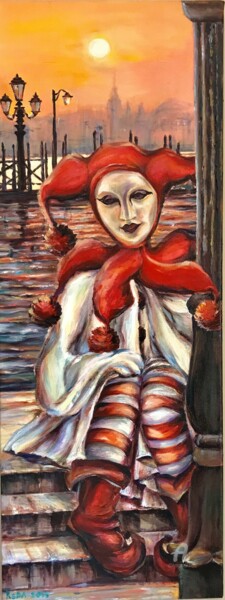 Pittura intitolato ""Dreamer"- Carnival…" da Reda Pinchera, Opera d'arte originale, Olio