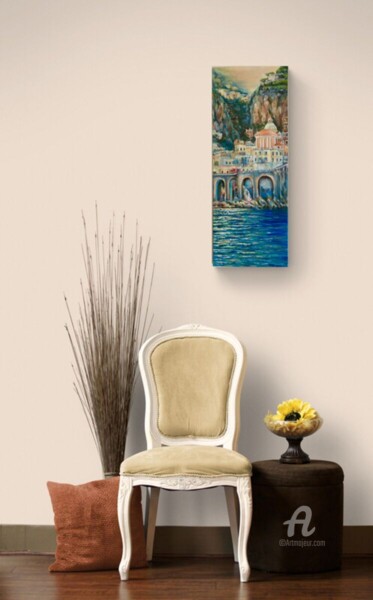Peinture intitulée ""Amalfi Coast" Medi…" par Reda Pinchera, Œuvre d'art originale, Huile