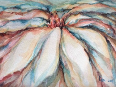 Painting titled ""Abstract Magnolia"" by Reda Pinchera, Original Artwork, Watercolor