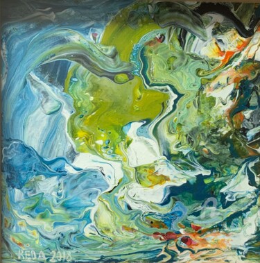 Pintura titulada "Acrylic, abstract “…" por Reda Pinchera, Obra de arte original, Acrílico Montado en Vidrio