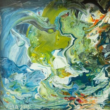 Acrylic, abstract “Meeting the ocean” Painting titled "Acrylic, abstract “…" by Reda Pinchera, Original Art, Acrylic