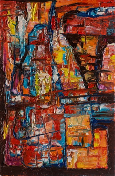 Картина под названием "Equivalent" - Evgeny Yakovlev, Подлинное произведение искусства, Масло Установлен на Деревянная рама…